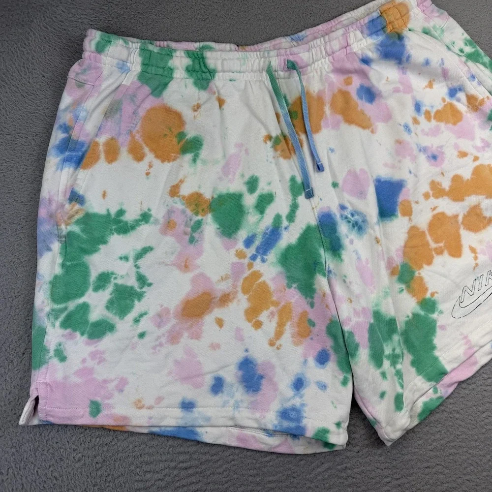Nike Shorts Mens 3XL Multicolor Tie Dye Sweat‎ Sportswear Club Fleece Just Do It